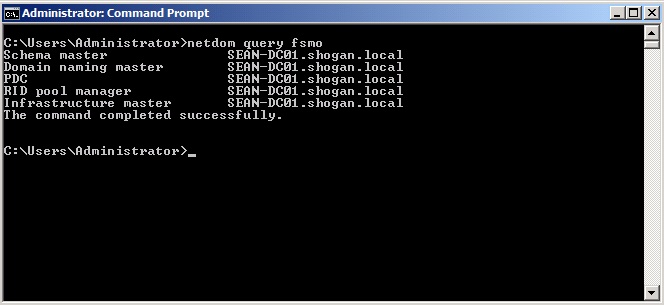 Netdom query fsmo не удается найти указанный файл