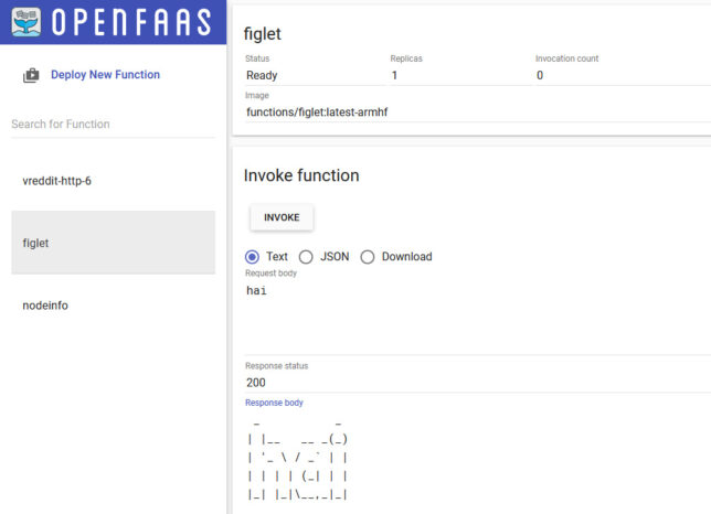 The OpenFaas Web UI